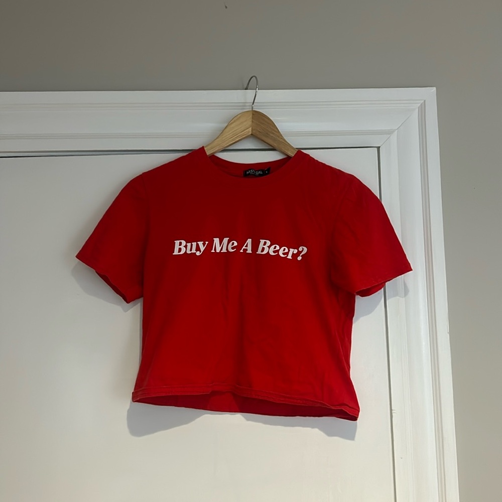 Nasty Gal red cropped tshirt
